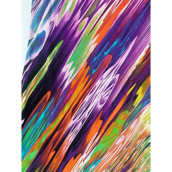 Calvin Klein Maxi Dress Multicolor Watercolor Stretch Jersey Size 8 - Picture 6 of 7